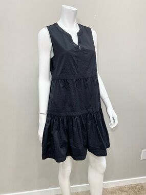 VINEYARD VINES Tilly Harbor Performance Dress Black Tiered Mini Sleeveless M